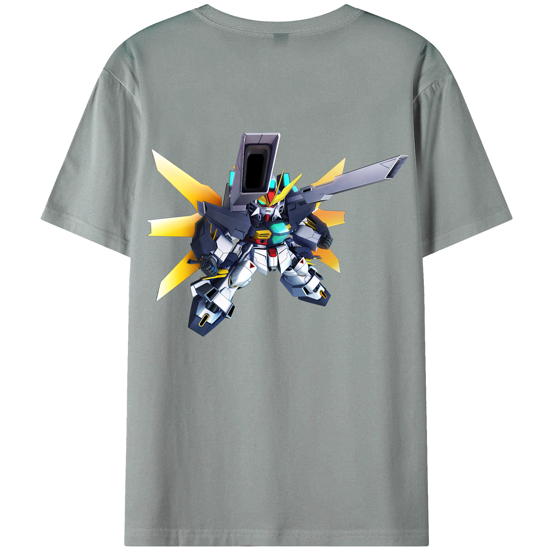 （画像用） 機動戦士ガンダム Mobile Suit Gundam 綿100％ メンズ半袖Tシャツ（バックプリント） 通気性
